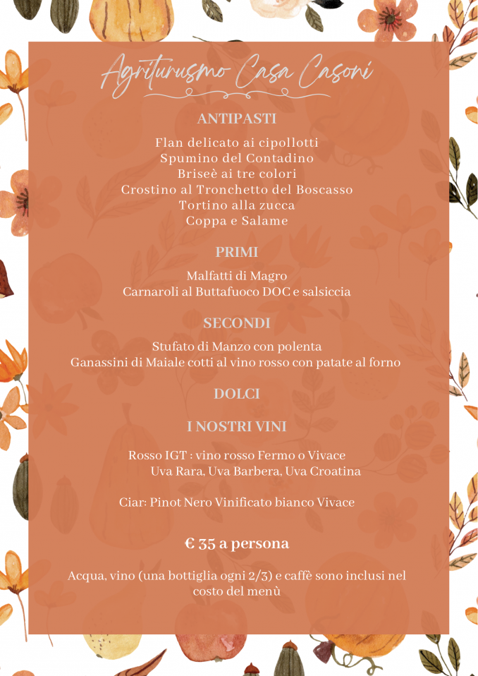 Sabato 29 e Domenica 30 Novembre - CASA CASONI